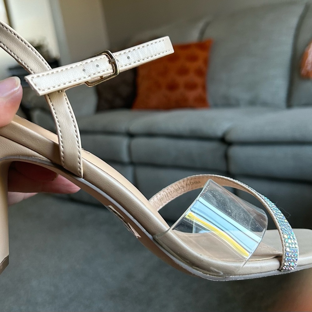 XOXO Tan and Transparent Women's Heels